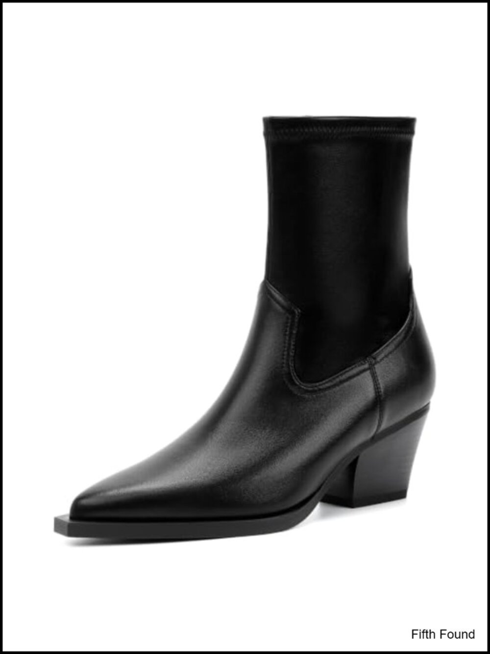 Women's Chunky Heel Ankle Booties Pointed Toe Faux Leather